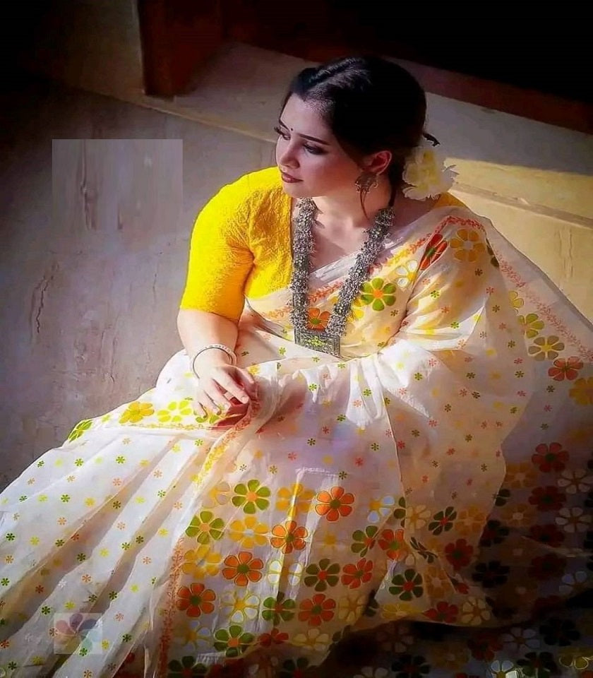 Exclusive Cotton Half Silk Saree. SKU-MH130