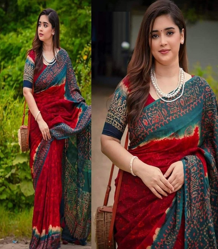 Exclusive Cotton Half Silk Saree. SKU-MH294