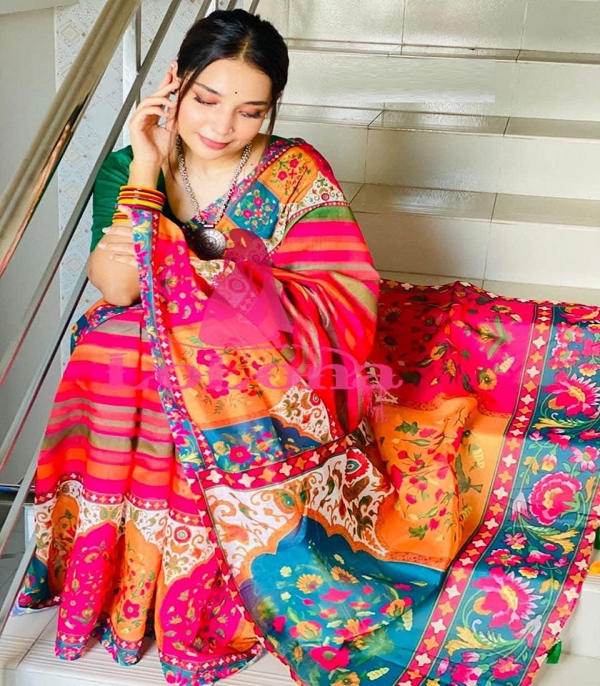 Exclusive Cotton Half Silk Saree. SKU-MH360