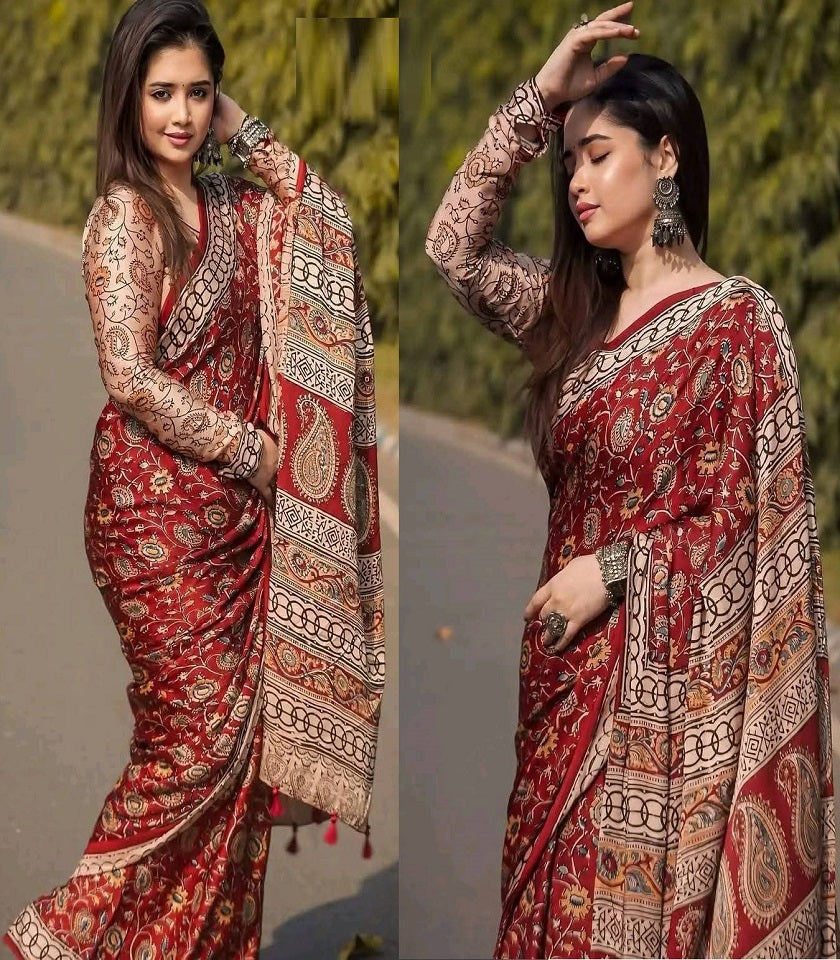 Exclusive Cotton Half Silk Saree. SKU-MH364