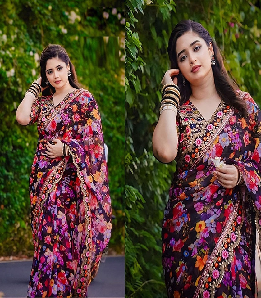 Exclusive Cotton Half Silk Saree. SKU-MH409