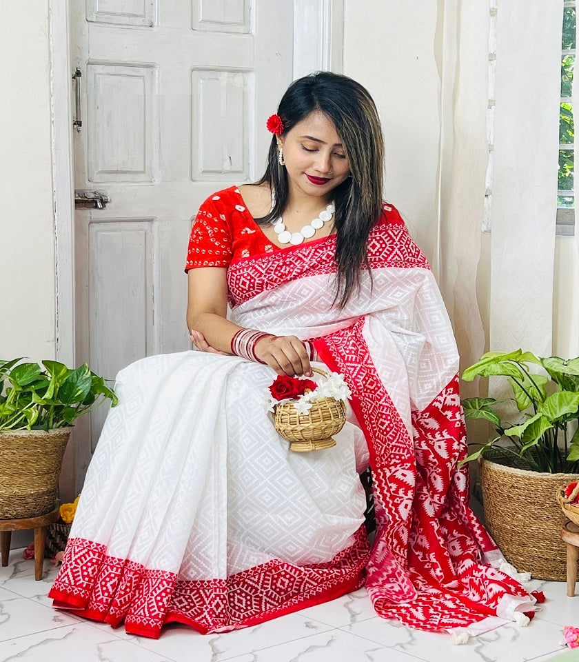 Exclusive Cotton Saree . SKU-MHT440