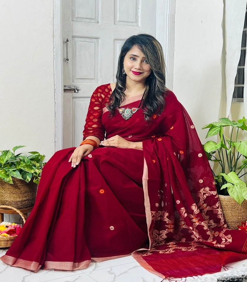 Exclusive Cotton Saree . SKU-MHT444