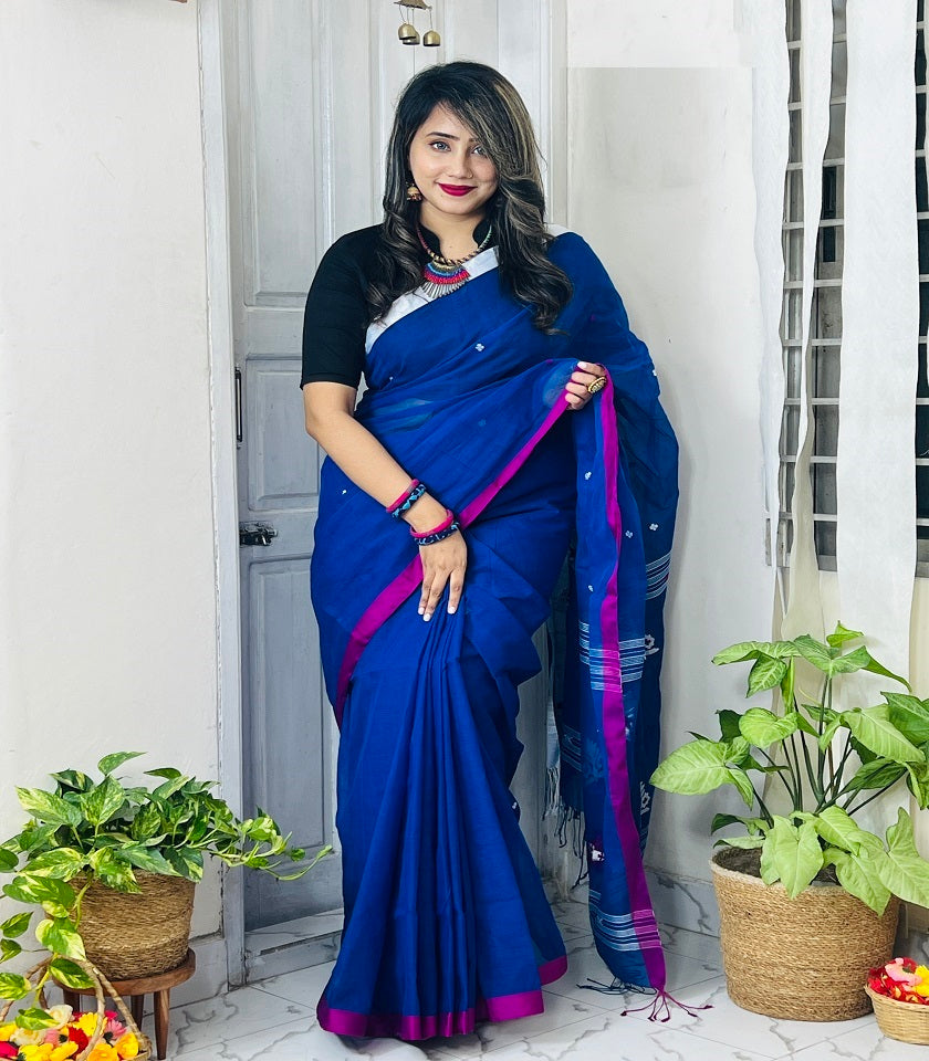 Exclusive Cotton Saree . SKU-MHT446