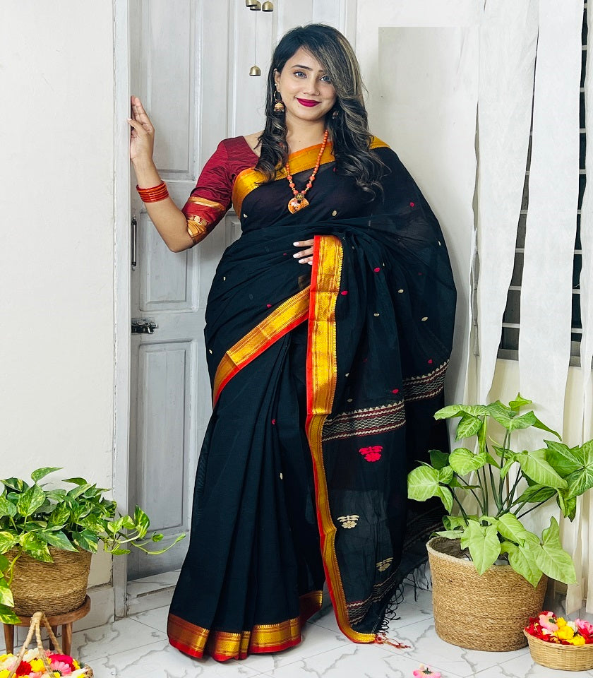 Exclusive Cotton Saree . SKU-MHT447