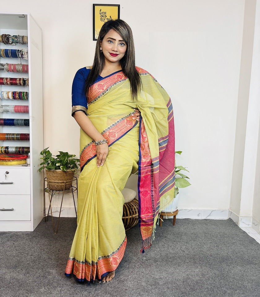 Exclusive Cotton Saree . SKU-MHT461