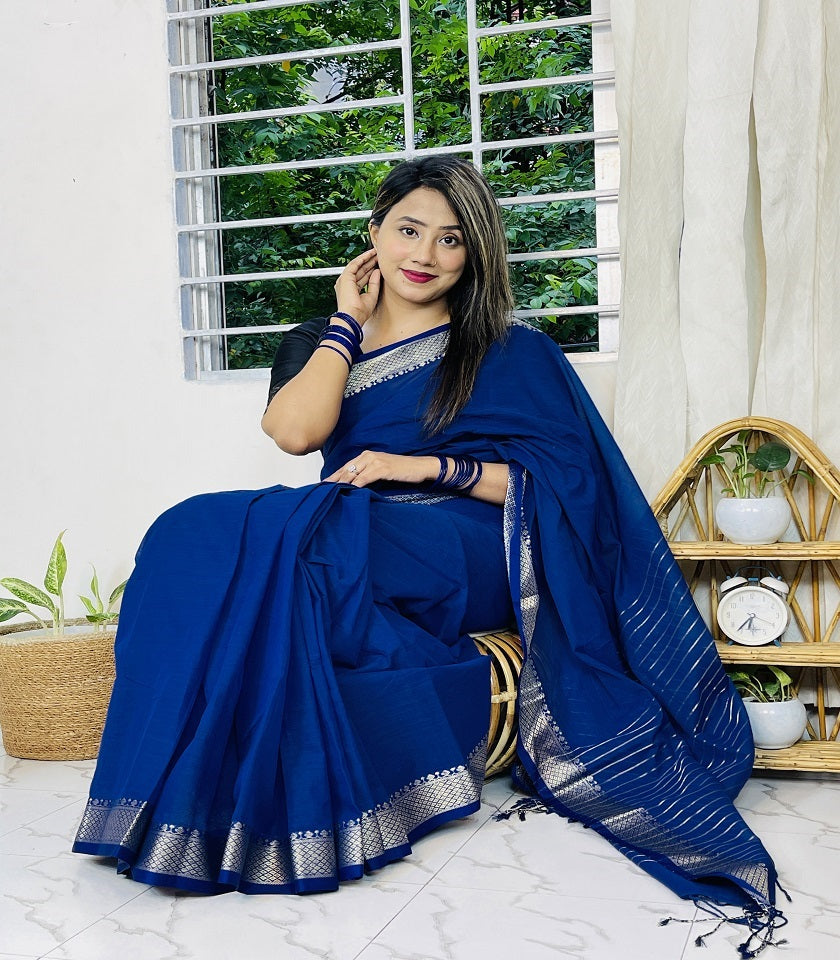 Exclusive Cotton Saree . SKU-MHT485