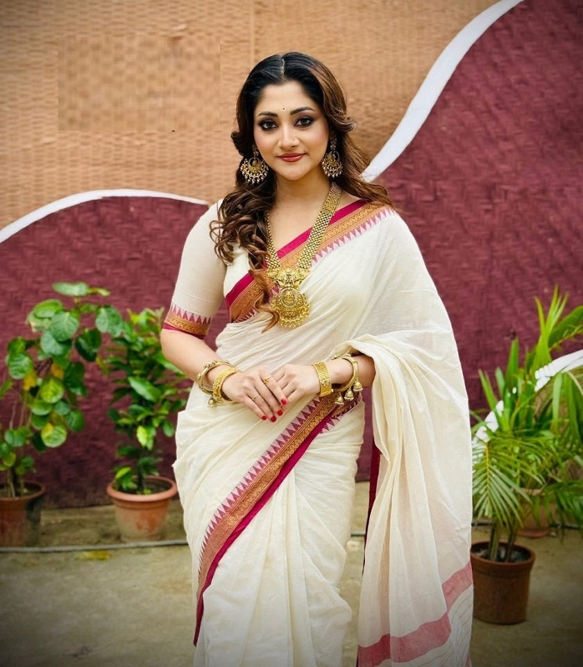 Exclusive Cotton Saree . SKU-MHT535