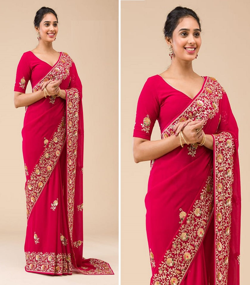 Exclusive Georgette Saree. SKU-US7218