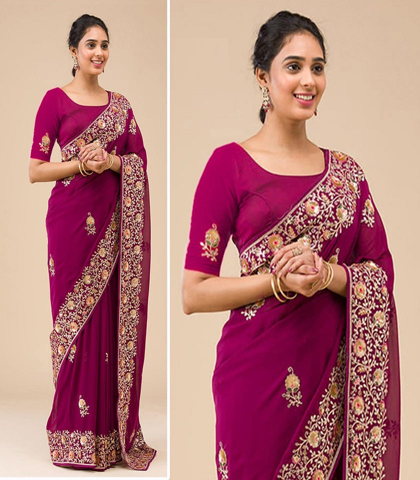 Exclusive Georgette Saree. SKU-US7219