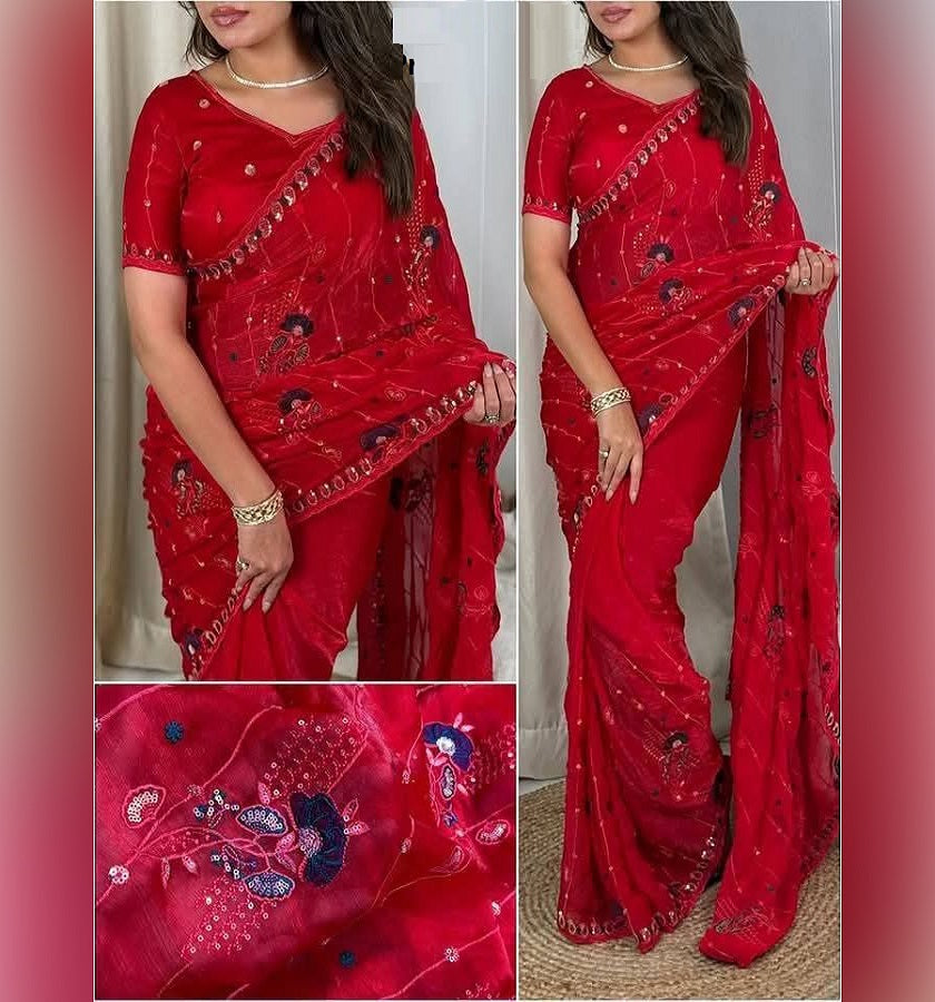 Exclusive Georgette Saree. SKU-US7222